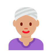 👳🏽‍♀️ Emoji Mujer Con Turbante: Tono De Piel Medio en Twitter Twemoji 11.2.