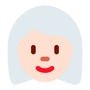 👩🏻‍🦳 Emoji Mujer: Tono De Piel Claro Y Pelo Blanco en Twitter Twemoji 11.2.