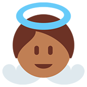 👼🏾 Emoji Bebé ángel: Tono De Piel Oscuro Medio en Twitter Twemoji 12.0.