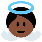 👼🏿 Emoji Bebé ángel: Tono De Piel Oscuro en Twitter Twemoji 12.0.