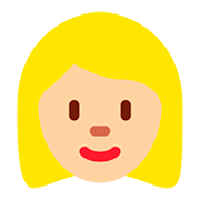👱🏼‍♀️ Emoji Frau: mittelhelle Hautfarbe, blond Twitter Twemoji 12.0.