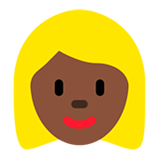 👱🏿‍♀️ Emoji Frau: dunkle Hautfarbe, blond Twitter Twemoji 12.0.