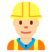 👷🏼 Emoji Bauarbeiter(in): mittelhelle Hautfarbe Twitter Twemoji 12.0.