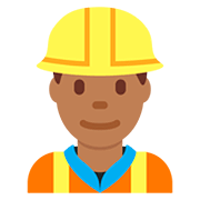 👷🏾 Emoji Bauarbeiter(in): mitteldunkle Hautfarbe Twitter Twemoji 12.0.