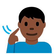 Emoji 🧏🏿‍♂️ Uomo Con Problemi Di Udito: Carnagione Scura su Twitter Twemoji 12.0.