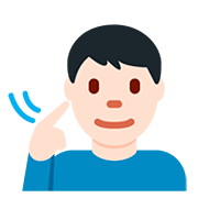 Emoji 🧏🏻‍♂️ Uomo Con Problemi Di Udito: Carnagione Chiara su Twitter Twemoji 12.0.