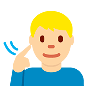 Emoji 🧏🏼‍♂️ Uomo Con Problemi Di Udito: Carnagione Abbastanza Chiara su Twitter Twemoji 12.0.