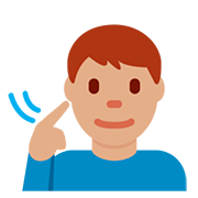 Emoji 🧏🏽‍♂️ Uomo Con Problemi Di Udito: Carnagione Olivastra su Twitter Twemoji 12.0.