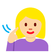 🧏🏼‍♀️ Emoji Mujer Sorda: Tono De Piel Claro Medio en Twitter Twemoji 12.0.
