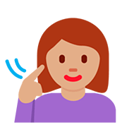 🧏🏽‍♀️ Emoji Mulher Surda: Pele Morena na Twitter Twemoji 12.0.