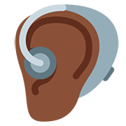 🦻🏿 Emoji Ohr mit Hörhilfe: dunkle Hautfarbe Twitter Twemoji 12.0.