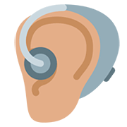 🦻🏽 Emoji Ohr mit Hörhilfe: mittlere Hautfarbe Twitter Twemoji 12.0.