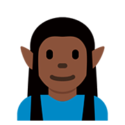 🧝🏿 Emoji Elfo: Tono De Piel Oscuro en Twitter Twemoji 12.0.