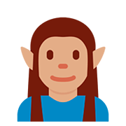 Emoji 🧝🏽 Elfo: Carnagione Olivastra su Twitter Twemoji 12.0.