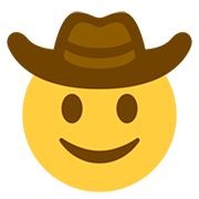 Emoji 🤠 Faccina Con Cappello Da Cowboy su Twitter Twemoji 12.0.