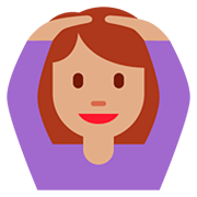 🙆🏽 Emoji Person mit Händen auf dem Kopf: mittlere Hautfarbe Twitter Twemoji 12.0.