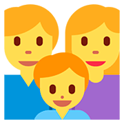 👨‍👩‍👦 Emoji Familia: Hombre, Mujer, Niño en Twitter Twemoji 12.0.