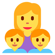 👩‍👦‍👦 Emoji Familia: Mujer, Niño, Niño en Twitter Twemoji 12.0.