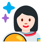 👩🏻‍🚀 Emoji Astronautin: helle Hautfarbe Twitter Twemoji 12.0.