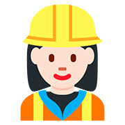 👷🏻‍♀️ Emoji Bauarbeiterin: helle Hautfarbe Twitter Twemoji 12.0.