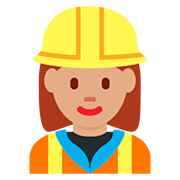 👷🏽‍♀️ Emoji Bauarbeiterin: mittlere Hautfarbe Twitter Twemoji 12.0.