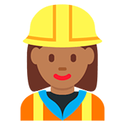 👷🏾‍♀️ Emoji Bauarbeiterin: mitteldunkle Hautfarbe Twitter Twemoji 12.0.