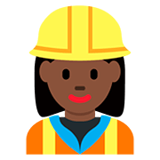 👷🏿‍♀️ Emoji Bauarbeiterin: dunkle Hautfarbe Twitter Twemoji 12.0.