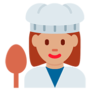 👩🏽‍🍳 Emoji Cocinera: Tono De Piel Medio en Twitter Twemoji 12.0.