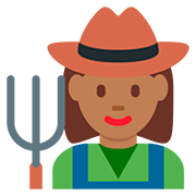 👩🏾‍🌾 Emoji Agricultora: Tono De Piel Oscuro Medio en Twitter Twemoji 12.0.