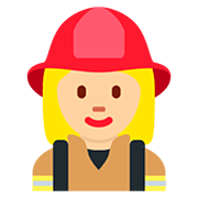 👩🏼‍🚒 Emoji Feuerwehrfrau: mittelhelle Hautfarbe Twitter Twemoji 12.0.