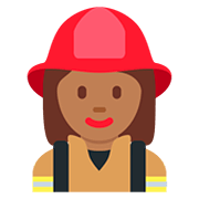 👩🏾‍🚒 Emoji Feuerwehrfrau: mitteldunkle Hautfarbe Twitter Twemoji 12.0.