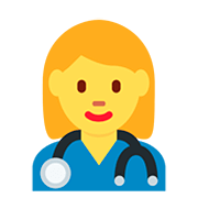 👩‍⚕️ Emoji Profesional Sanitario Mujer en Twitter Twemoji 12.0.