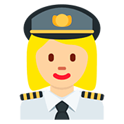 👩🏼‍✈️ Emoji Piloto Mujer: Tono De Piel Claro Medio en Twitter Twemoji 12.0.