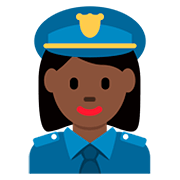 Émoji 👮🏿‍♀️ Policière : Peau Foncée sur Twitter Twemoji 12.0.
