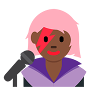 Emoji 👩🏿‍🎤 Cantante Donna: Carnagione Scura su Twitter Twemoji 12.0.