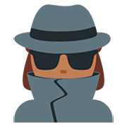 🕵🏾‍♀️ Emoji Detective Mujer: Tono De Piel Oscuro Medio en Twitter Twemoji 12.0.