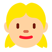 👧🏼 Emoji Mädchen: mittelhelle Hautfarbe Twitter Twemoji 12.0.
