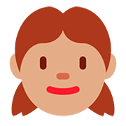 👧🏽 Emoji Niña: Tono De Piel Medio en Twitter Twemoji 12.0.