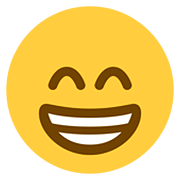 Emoji 😁 Faccina Raggiante Con Occhi Felici su Twitter Twemoji 12.0.