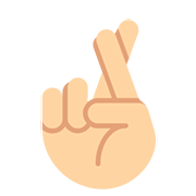 🤞🏼 Emoji Hand mit gekreuzten Fingern: mittelhelle Hautfarbe Twitter Twemoji 12.0.