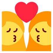 👩‍❤️‍💋‍👩 Emoji sich küssendes Paar: Frau, Frau Twitter Twemoji 12.0.