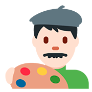 👨🏻‍🎨 Emoji Artista Hombre: Tono De Piel Claro en Twitter Twemoji 12.0.