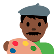 Emoji 👨🏿‍🎨 Artista Uomo: Carnagione Scura su Twitter Twemoji 12.0.