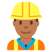 👷🏾‍♂️ Emoji Bauarbeiter: mitteldunkle Hautfarbe Twitter Twemoji 12.0.