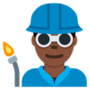 👨🏿‍🏭 Emoji Fabrikarbeiter: dunkle Hautfarbe Twitter Twemoji 12.0.