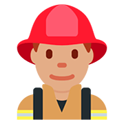 Émoji 👨🏽‍🚒 Pompier Homme : Peau Légèrement Mate sur Twitter Twemoji 12.0.
