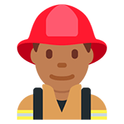 👨🏾‍🚒 Emoji Feuerwehrmann: mitteldunkle Hautfarbe Twitter Twemoji 12.0.