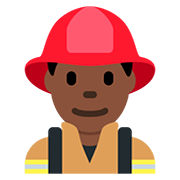 Emoji 👨🏿‍🚒 Pompiere Uomo: Carnagione Scura su Twitter Twemoji 12.0.