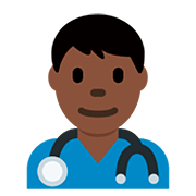 👨🏿‍⚕️ Emoji Homem Profissional Da Saúde: Pele Escura na Twitter Twemoji 12.0.