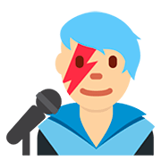 Emoji 👨🏼‍🎤 Cantante Uomo: Carnagione Abbastanza Chiara su Twitter Twemoji 12.0.